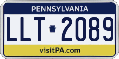 PA license plate LLT2089