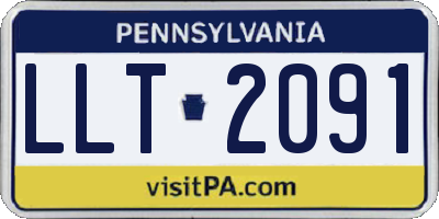 PA license plate LLT2091