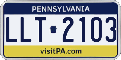 PA license plate LLT2103