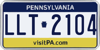 PA license plate LLT2104