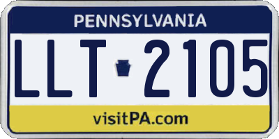 PA license plate LLT2105