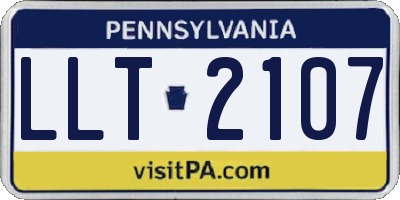 PA license plate LLT2107