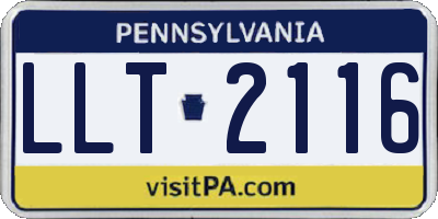 PA license plate LLT2116