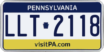 PA license plate LLT2118