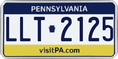 PA license plate LLT2125