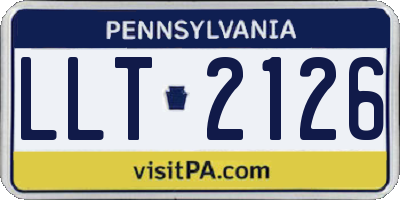 PA license plate LLT2126