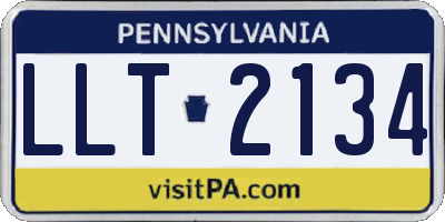 PA license plate LLT2134