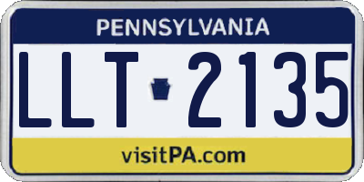 PA license plate LLT2135