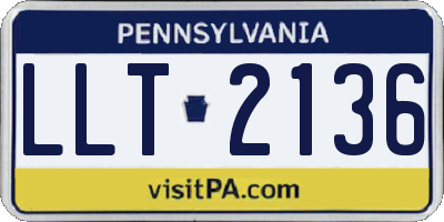 PA license plate LLT2136
