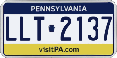 PA license plate LLT2137