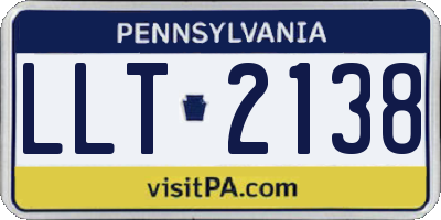 PA license plate LLT2138