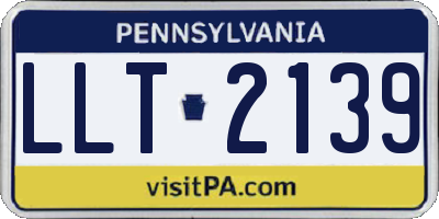 PA license plate LLT2139