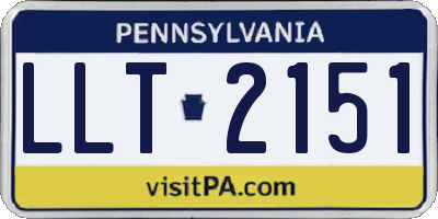PA license plate LLT2151
