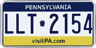PA license plate LLT2154