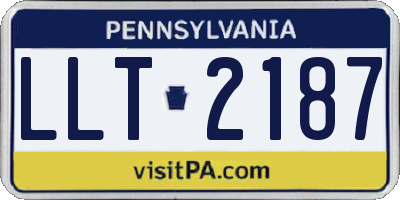 PA license plate LLT2187