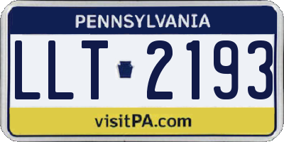 PA license plate LLT2193