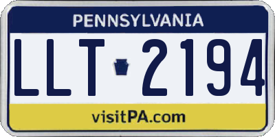 PA license plate LLT2194