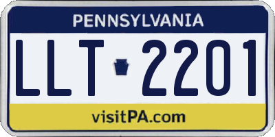 PA license plate LLT2201