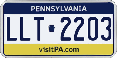 PA license plate LLT2203