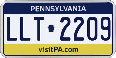 PA license plate LLT2209