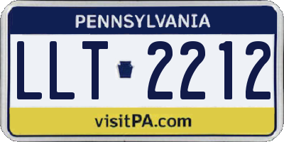 PA license plate LLT2212