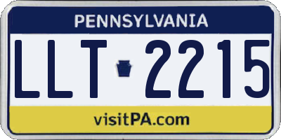 PA license plate LLT2215