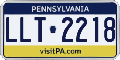 PA license plate LLT2218