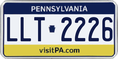 PA license plate LLT2226
