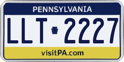 PA license plate LLT2227
