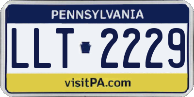 PA license plate LLT2229