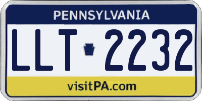 PA license plate LLT2232
