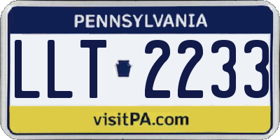 PA license plate LLT2233