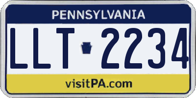 PA license plate LLT2234