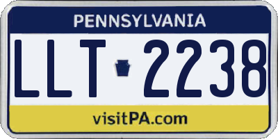 PA license plate LLT2238