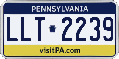 PA license plate LLT2239