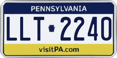 PA license plate LLT2240