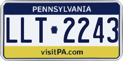 PA license plate LLT2243