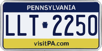 PA license plate LLT2250