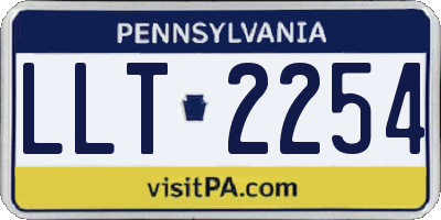 PA license plate LLT2254