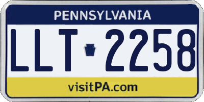 PA license plate LLT2258