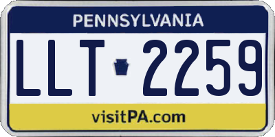 PA license plate LLT2259