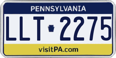 PA license plate LLT2275