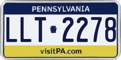 PA license plate LLT2278
