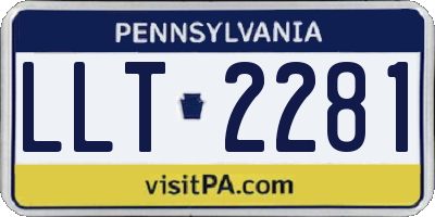 PA license plate LLT2281