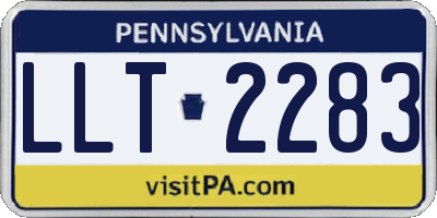 PA license plate LLT2283
