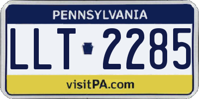 PA license plate LLT2285