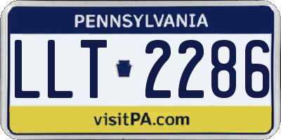 PA license plate LLT2286