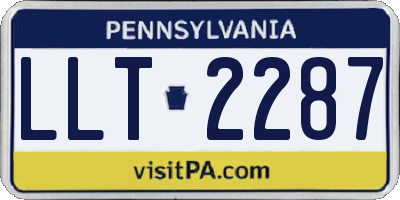 PA license plate LLT2287