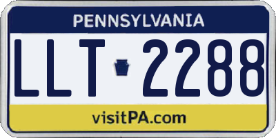 PA license plate LLT2288