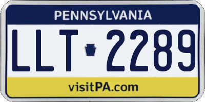 PA license plate LLT2289
